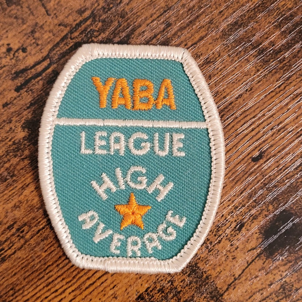 Vintage YABA Bowling‎ Patch League High Average Green White Orange Sew-on